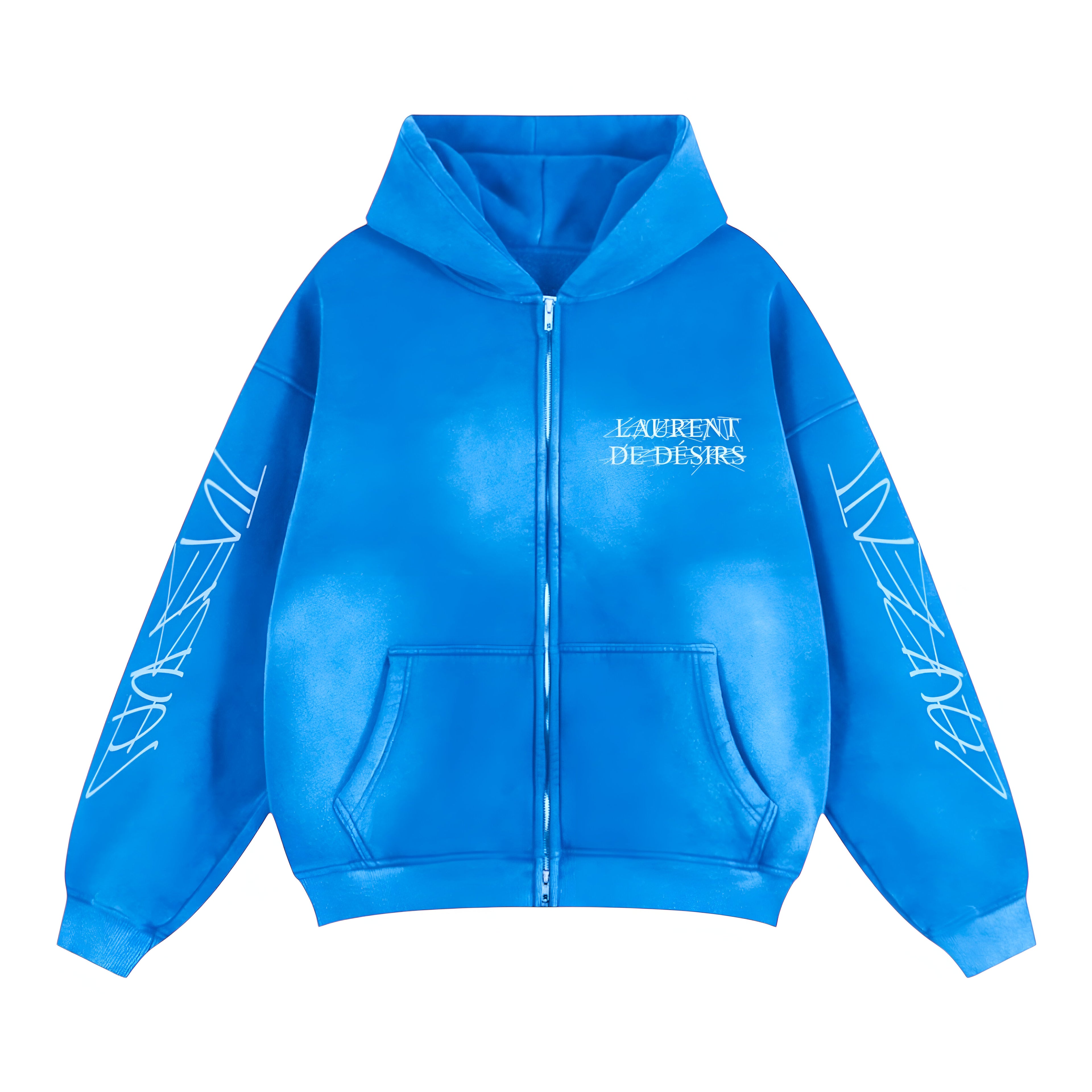 Blue Laurent Graffiti Hoodie