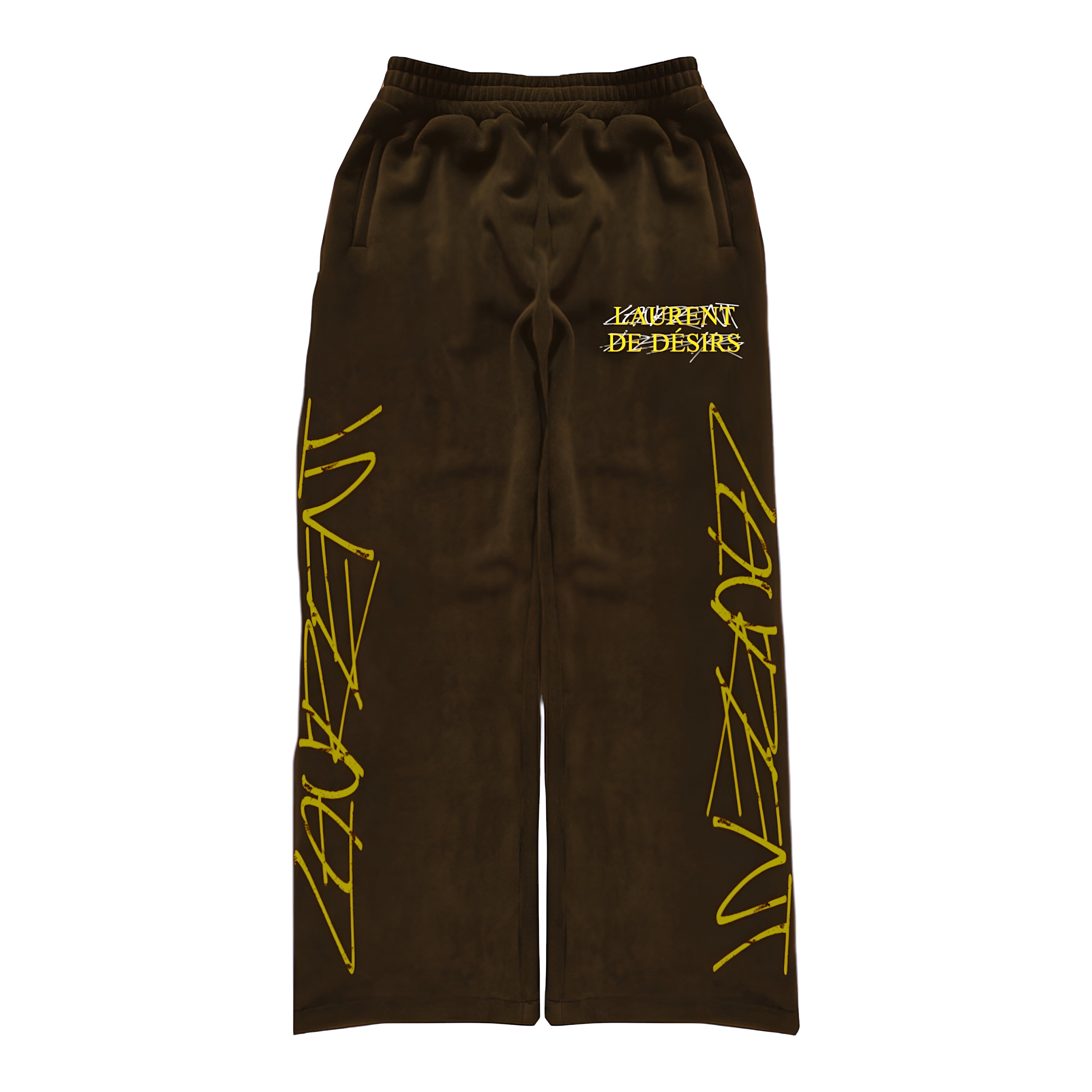 Brown Laurent Graffiti Sweatpants