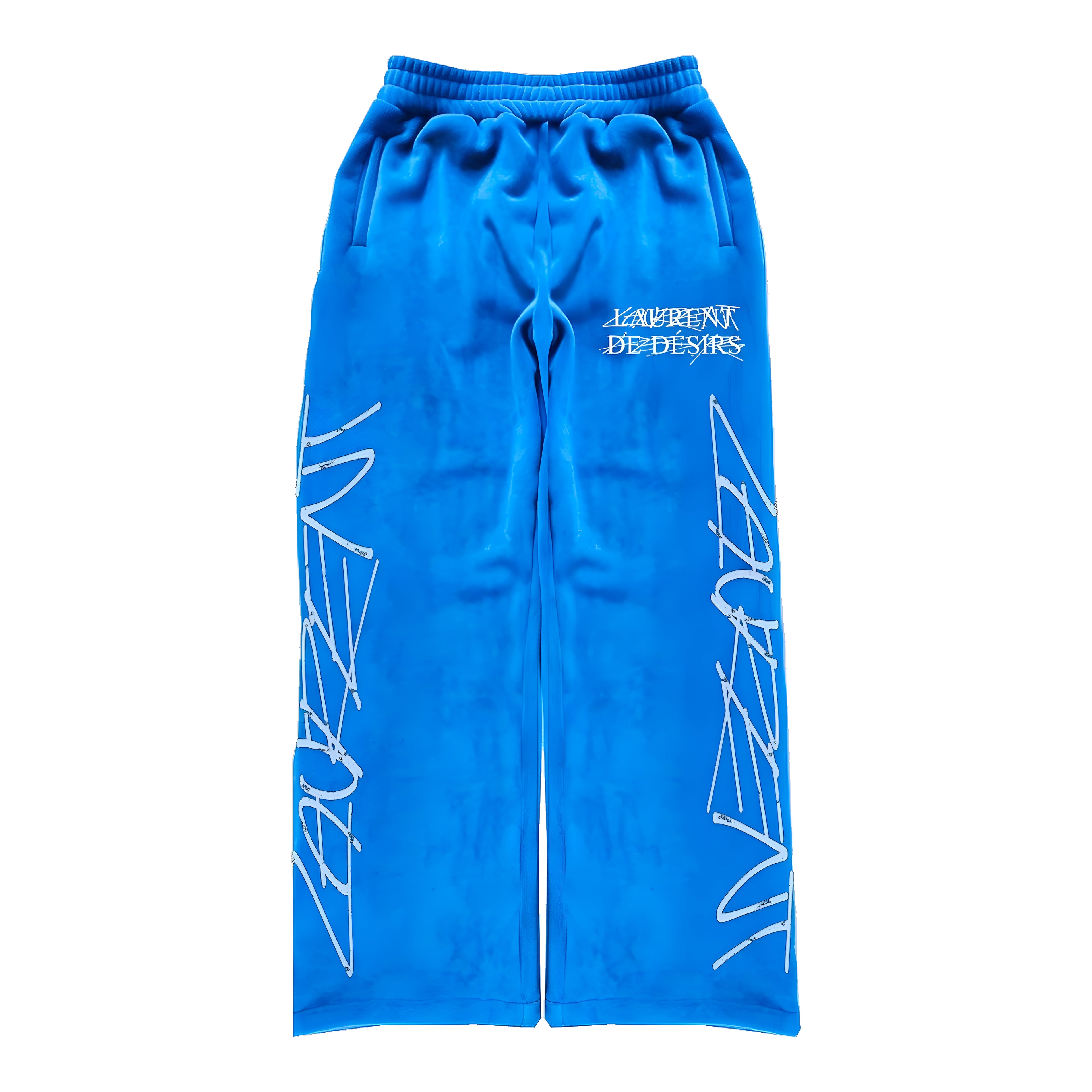 Blue Laurent Graffiti Sweatpants